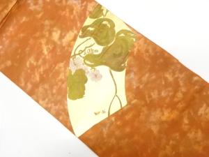 地紙に瓢箪模様織り出し　名古屋帯